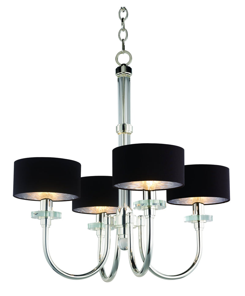 Manhattan 4-Light Chandelier in Plated Silver