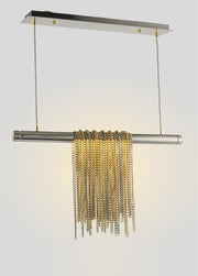 Trapeze 2-Light Pendant in Satin Nickel