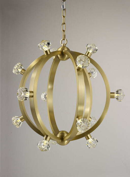 Norma Jeane 15-Light Pendant in Satin Brass