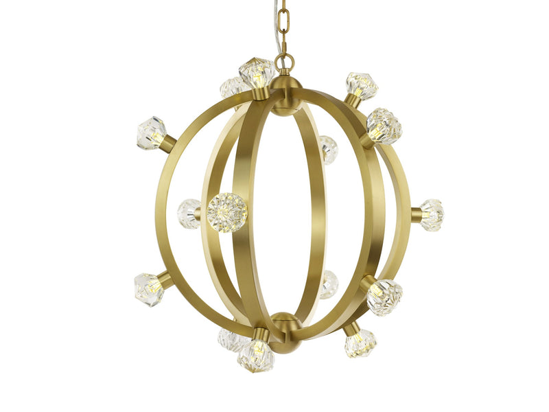 Norma Jeane 15-Light Pendant in Satin Brass