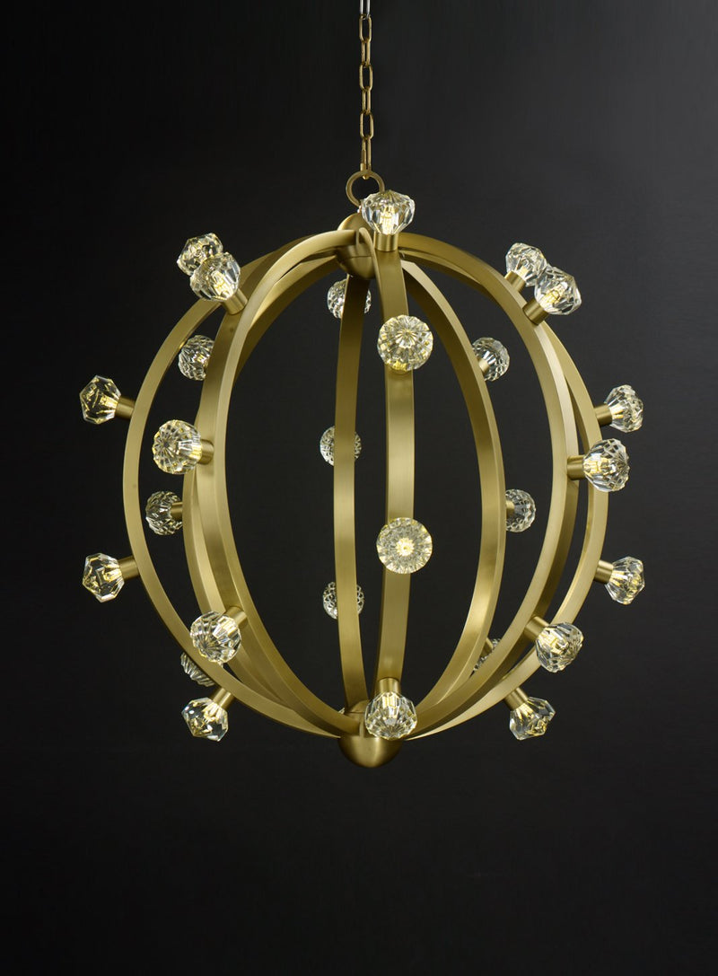 Norma Jeane 28-Light Pendant in Satin Brass