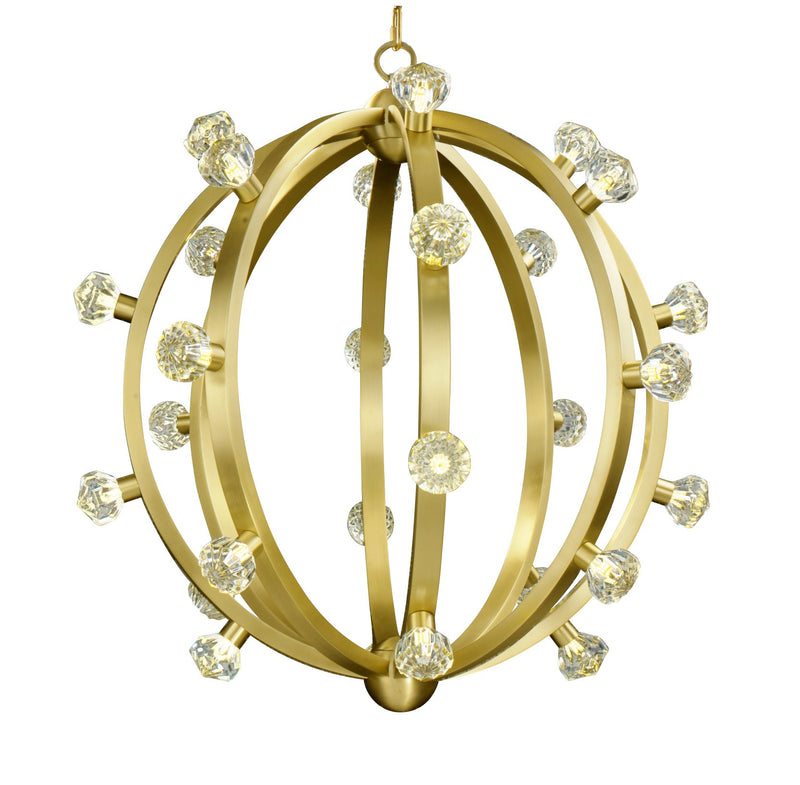 Norma Jeane 28-Light Pendant in Satin Brass