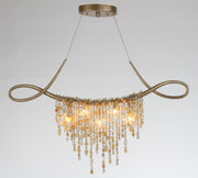 Cradle 5-Light Linear Chandelier in Golden Silver