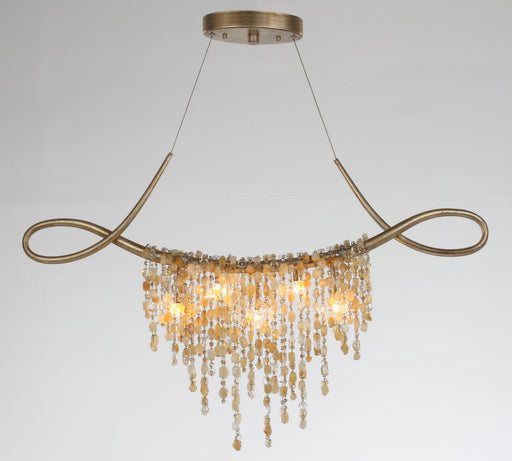 Cradle 5-Light Linear Chandelier in Golden Silver