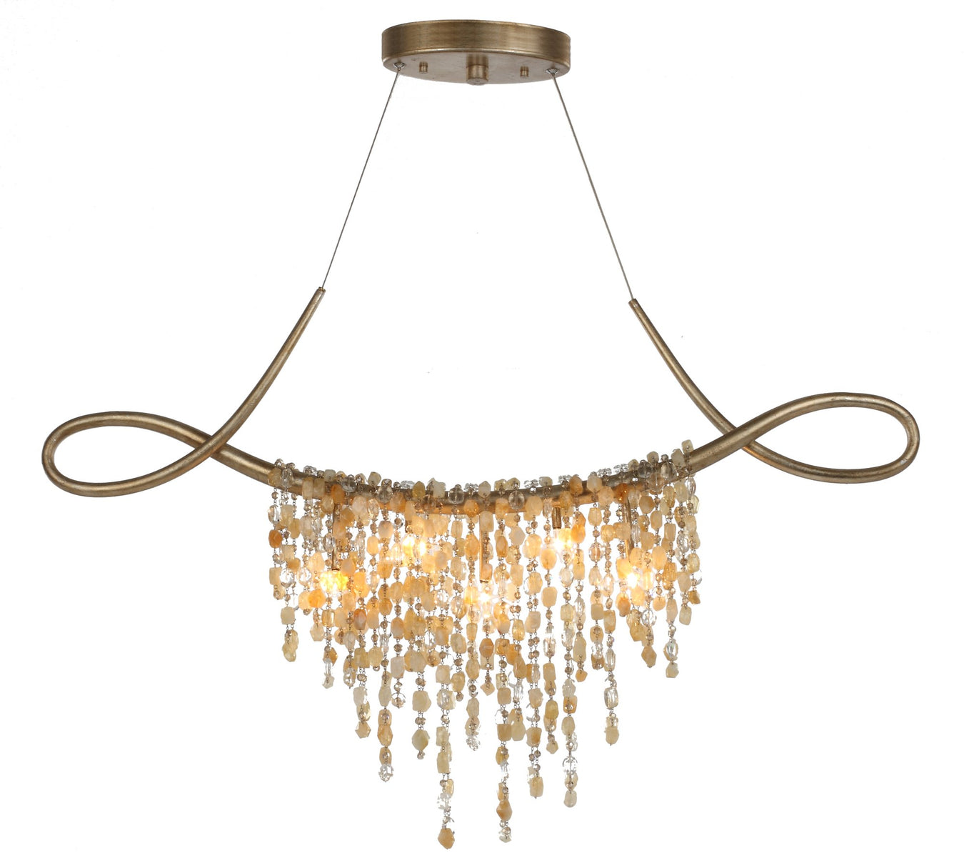 Cradle 5-Light Linear Chandelier in Golden Silver