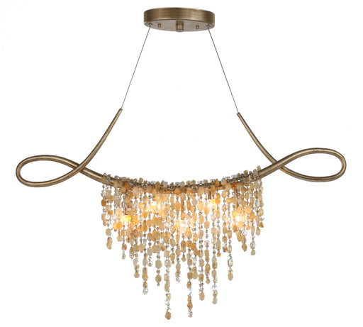 Cradle 5-Light Linear Chandelier in Golden Silver
