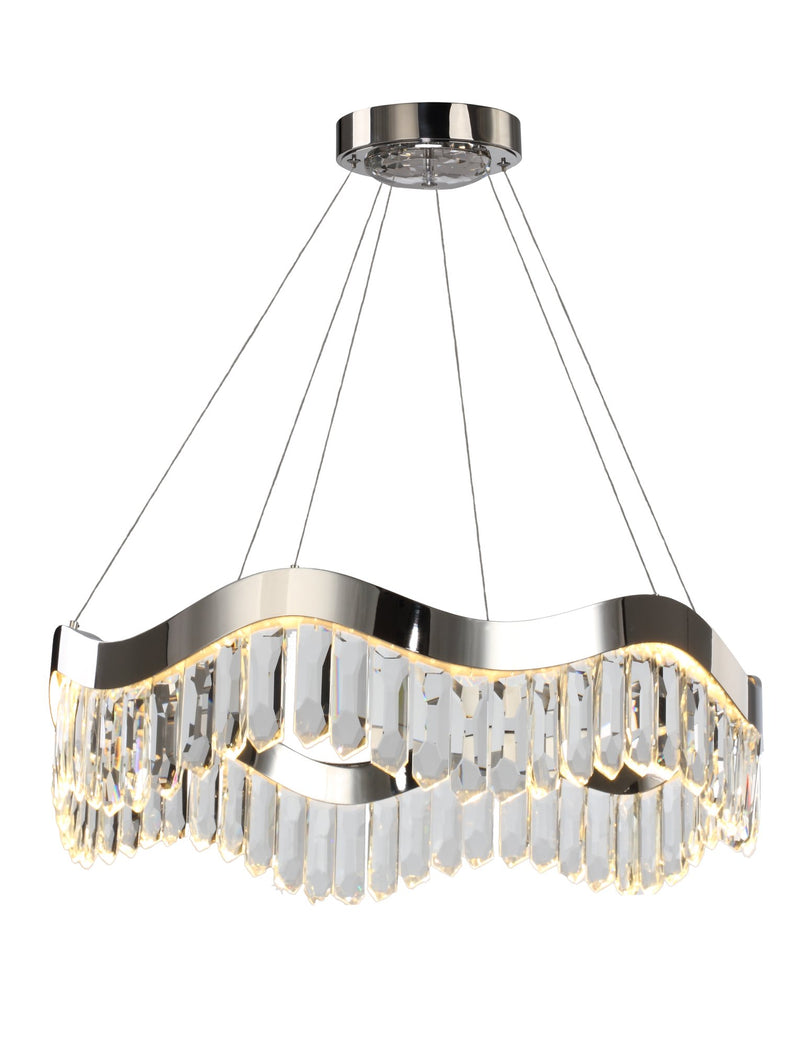 Rolland LED Pendant in Polished Nickel