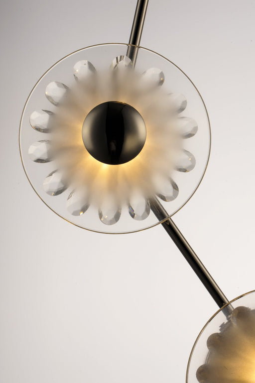 Peony 8-Light LED Pendant in Polished Nickel