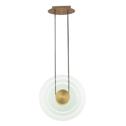 Stratum 1-Light LED Pendant in Natural Aged Brass