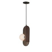 Stitched Side-Light Pendant in Brushed Bronze