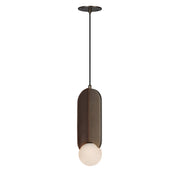 Stitched Down-Light Pendant in Brushed Bronze