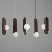 Stitched 5-Light Pendant in Brushed Bronze