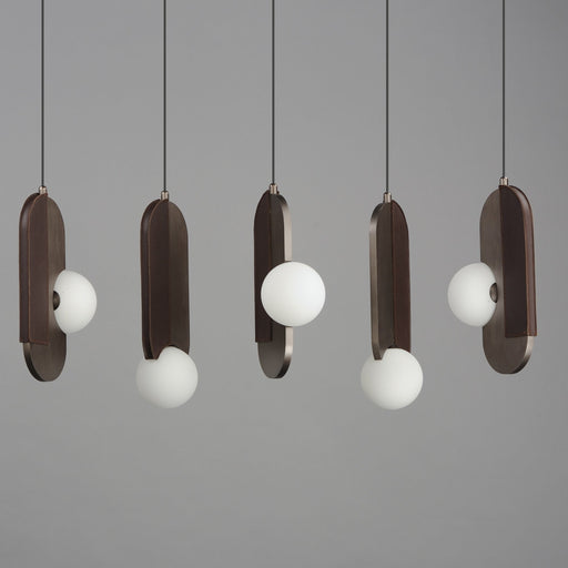 Stitched 5-Light Pendant in Brushed Bronze