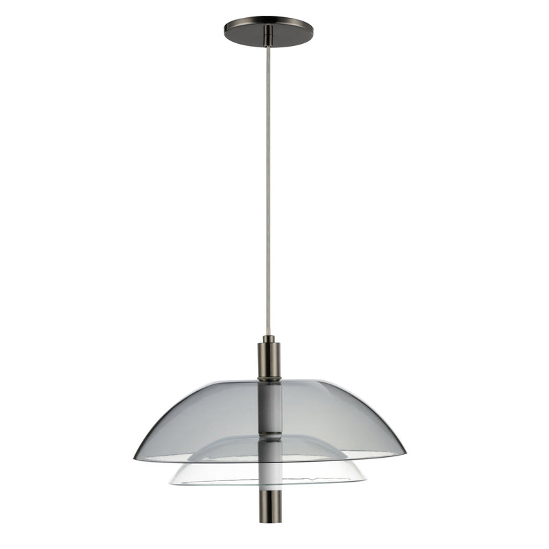 Arya Single Pendant in Black Chrome