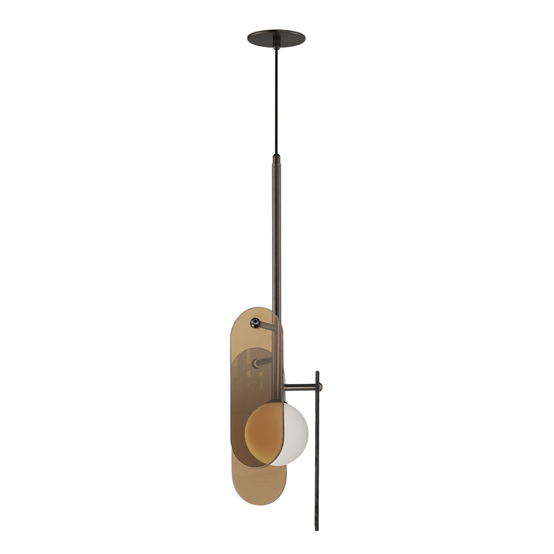 Megalith Cord Hung Pendant in Brushed Bronze