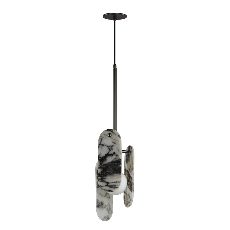 Megalith Cord Hung Pendant in Gunmetal