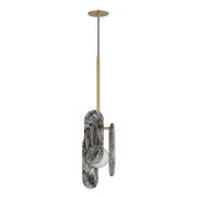 Megalith Cord Hung Pendant in Natural Aged Brass