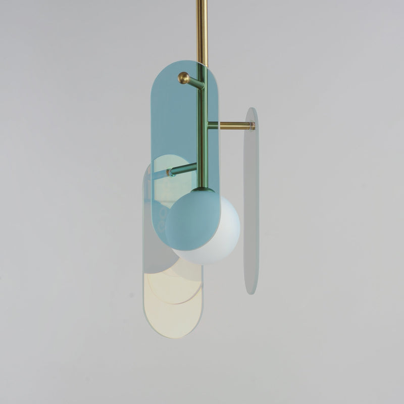 Megalith Cord Hung Pendant in Natural Aged Brass