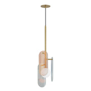 Megalith Cord Hung Pendant in Natural Aged Brass
