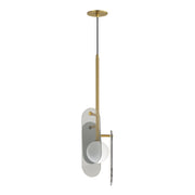 Megalith Cord Hung Pendant in Natural Aged Brass