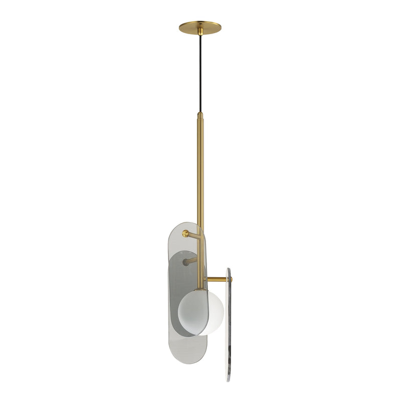 Megalith Cord Hung Pendant in Natural Aged Brass