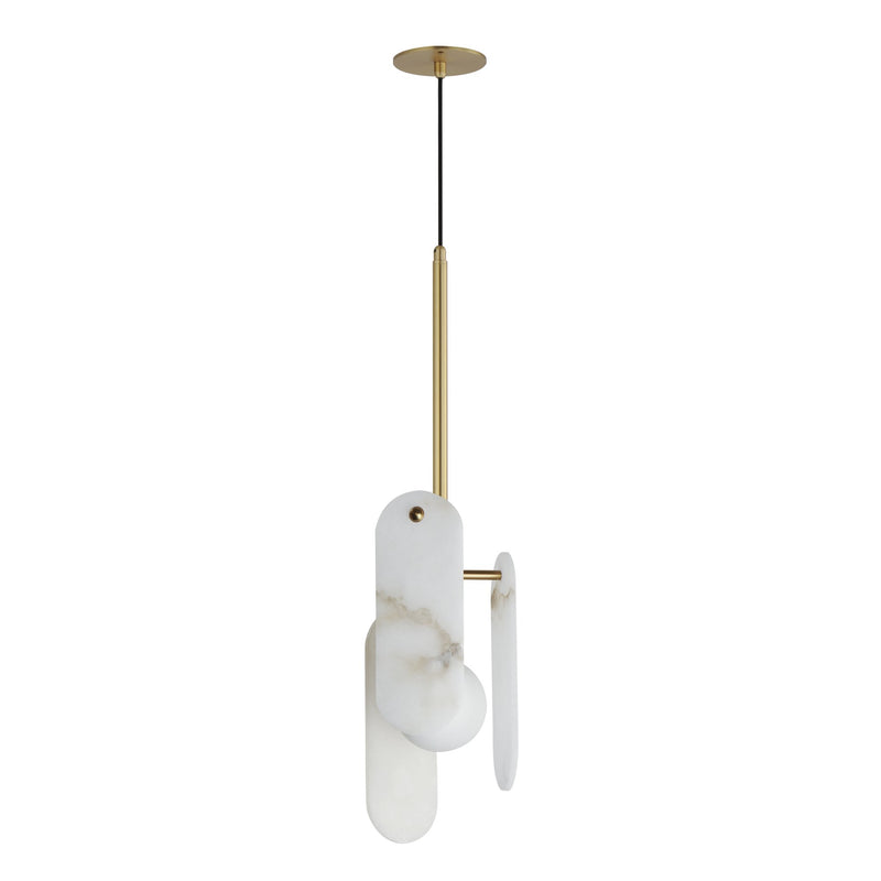 Megalith Cord Hung Pendant in Natural Aged Brass