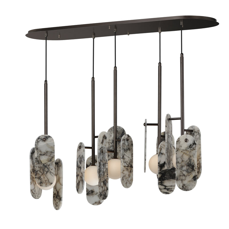 Megalith 5-Light Pendant in Brushed Bronze