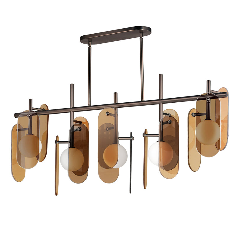 Megalith 5-Light Linear Pendant in Brushed Bronze