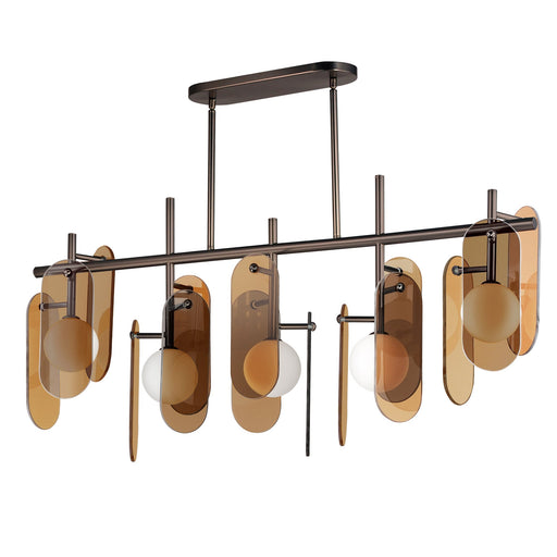 Megalith 5-Light Linear Pendant in Brushed Bronze