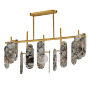 Megalith 5-Light Linear Pendant in Natural Aged Brass