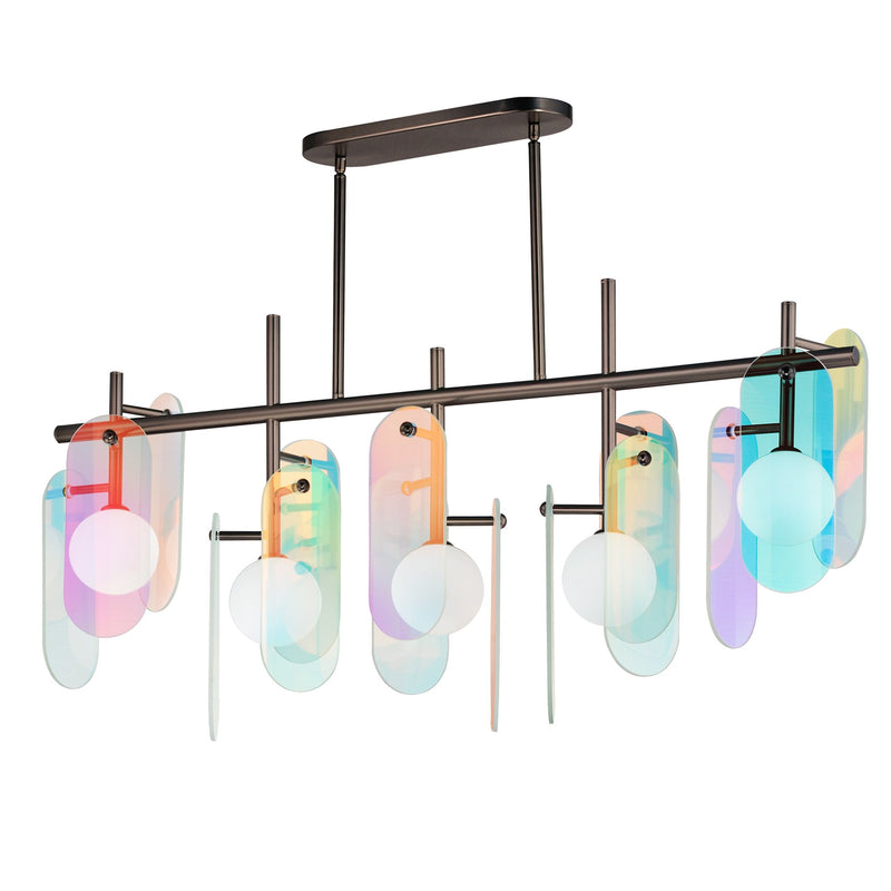 Megalith 5-Light Linear Pendant in Brushed Bronze
