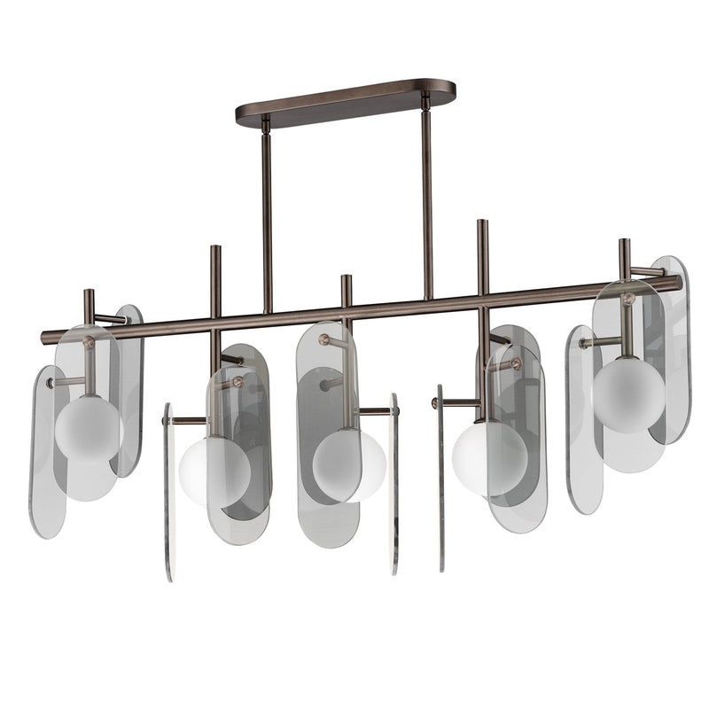 Megalith 5-Light Linear Pendant in Brushed Bronze