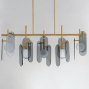 Megalith 5-Light Linear Pendant in Natural Aged Brass