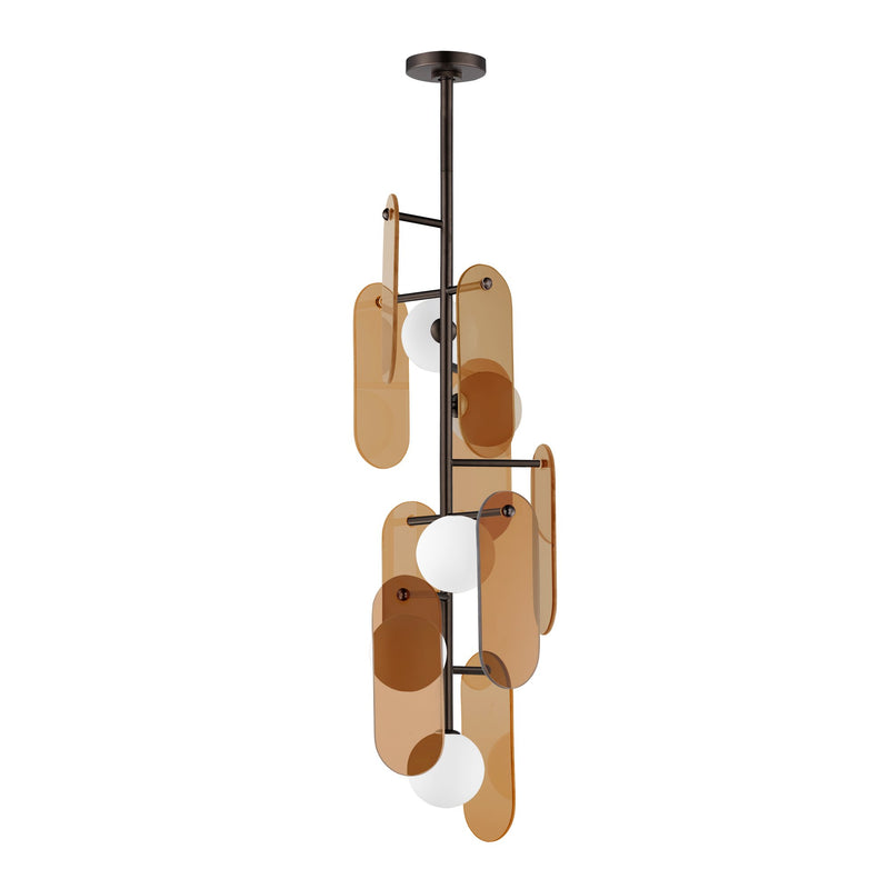 Megalith 5-Light Vertical Pendant in Brushed Bronze