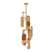 Megalith 5-Light Vertical Pendant in Natural Aged Brass