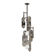 Megalith 5-Light Vertical Pendant in Brushed Bronze