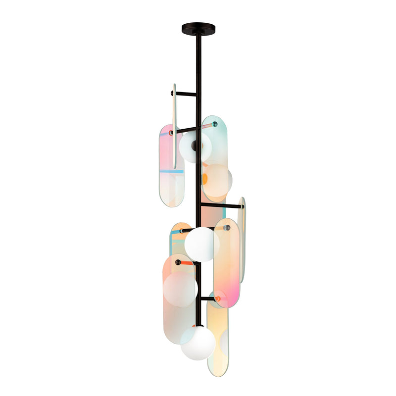 Megalith 5-Light Vertical Pendant in Brushed Bronze