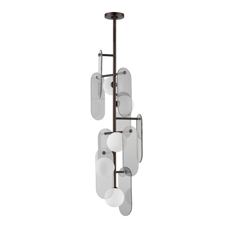 Megalith 5-Light Vertical Pendant in Brushed Bronze