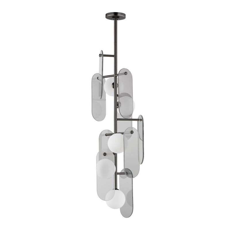 Megalith 5-Light Vertical Pendant in Gunmetal