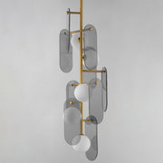 Megalith 5-Light Vertical Pendant in Natural Aged Brass