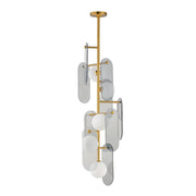 Megalith 5-Light Vertical Pendant in Natural Aged Brass