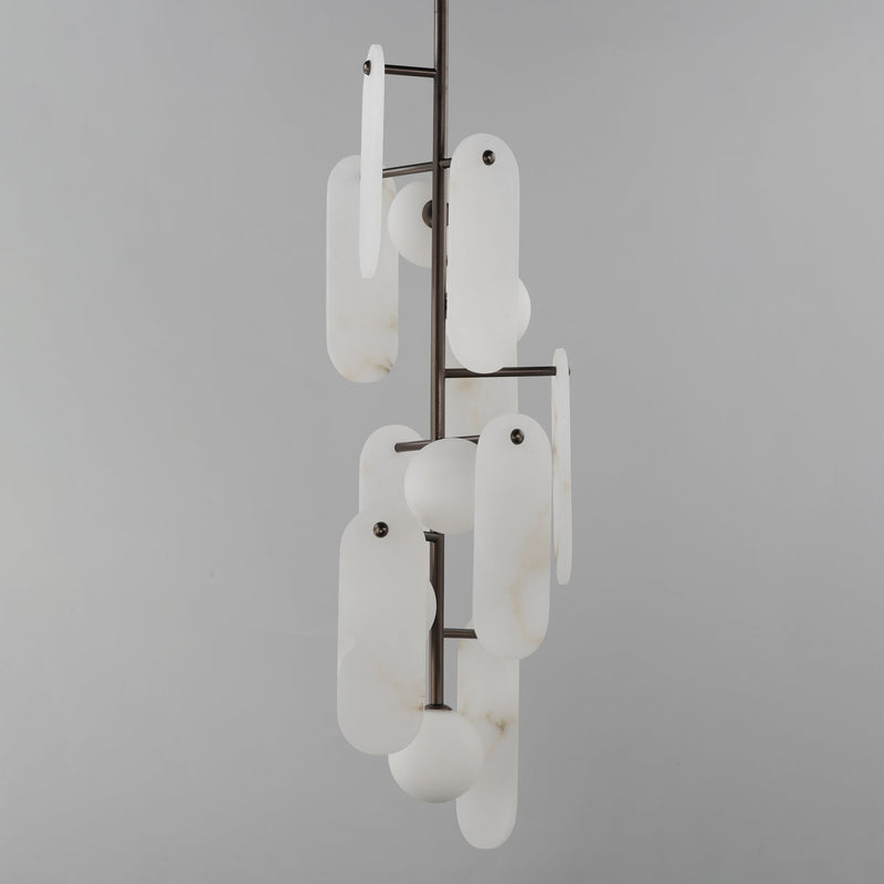 Megalith 5-Light Vertical Pendant in Brushed Bronze