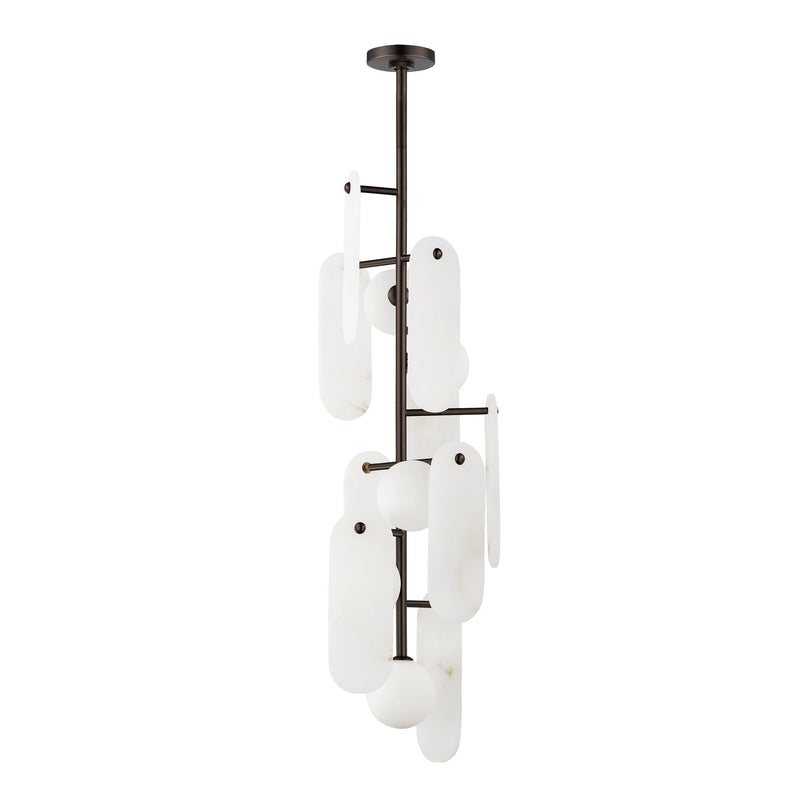 Megalith 5-Light Vertical Pendant in Brushed Bronze