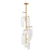 Megalith 5-Light Vertical Pendant in Natural Aged Brass