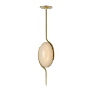 Locket 1-Light LED Pendant in Natural Aged Brass