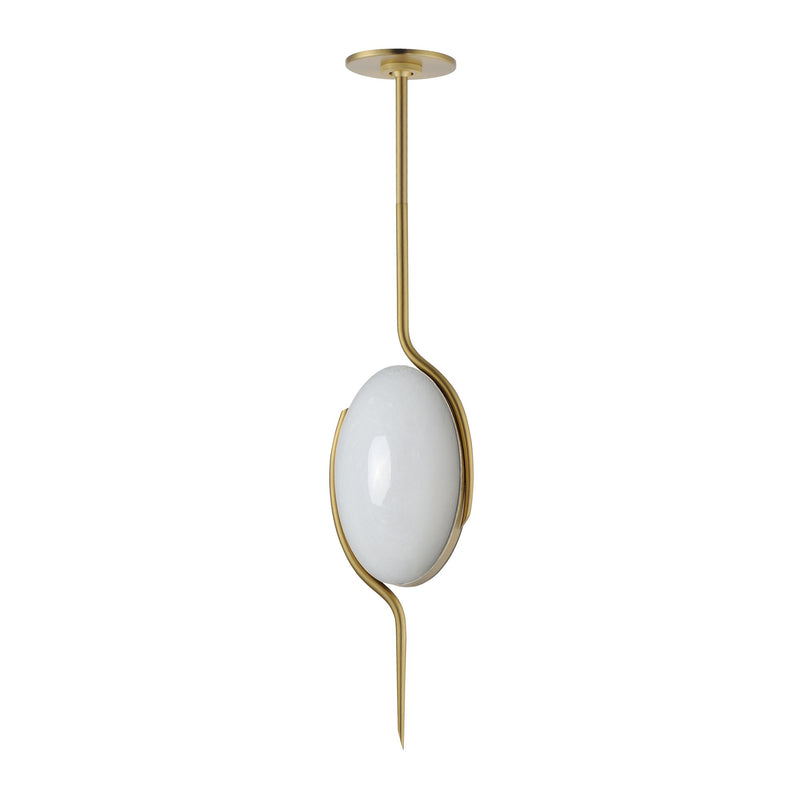 Locket 1-Light LED Pendant in Natural Aged Brass