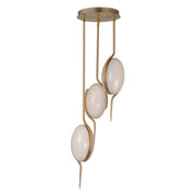 Locket 3-Light LED Pendant in Natural Aged Brass