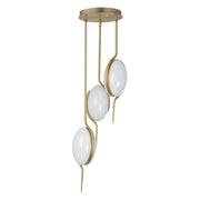 Locket 3-Light LED Pendant in Natural Aged Brass