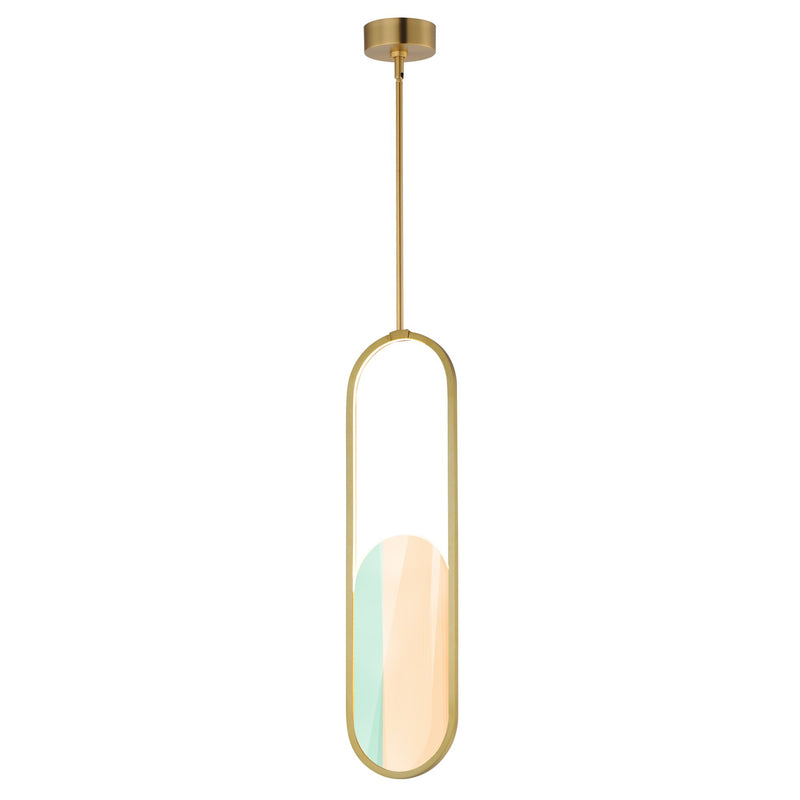 Trance 30" LED Pendant in Natural Aged Brass