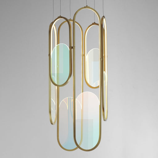 Trance 6-Light LED Pendant in Natural Aged Brass